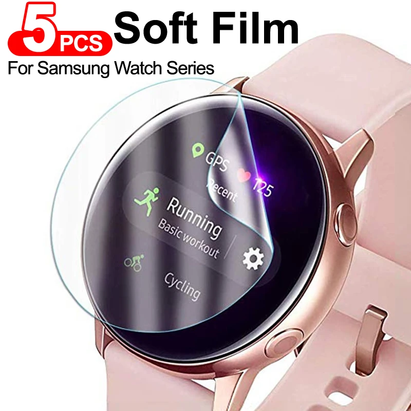 5Pcs Screen Protector for Samsung Galaxy watch Active 1 2 44mm 40mm Soft Film For Samsung Watch 3 41mm 45mm S3 Full Film Cover