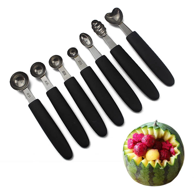 Stainless Steel Single Head 1Pc Multifunctional Melon Scoops Kitchen Tools Fruit Dig Ball Spoons Ice Cream Dig Spoon Portable