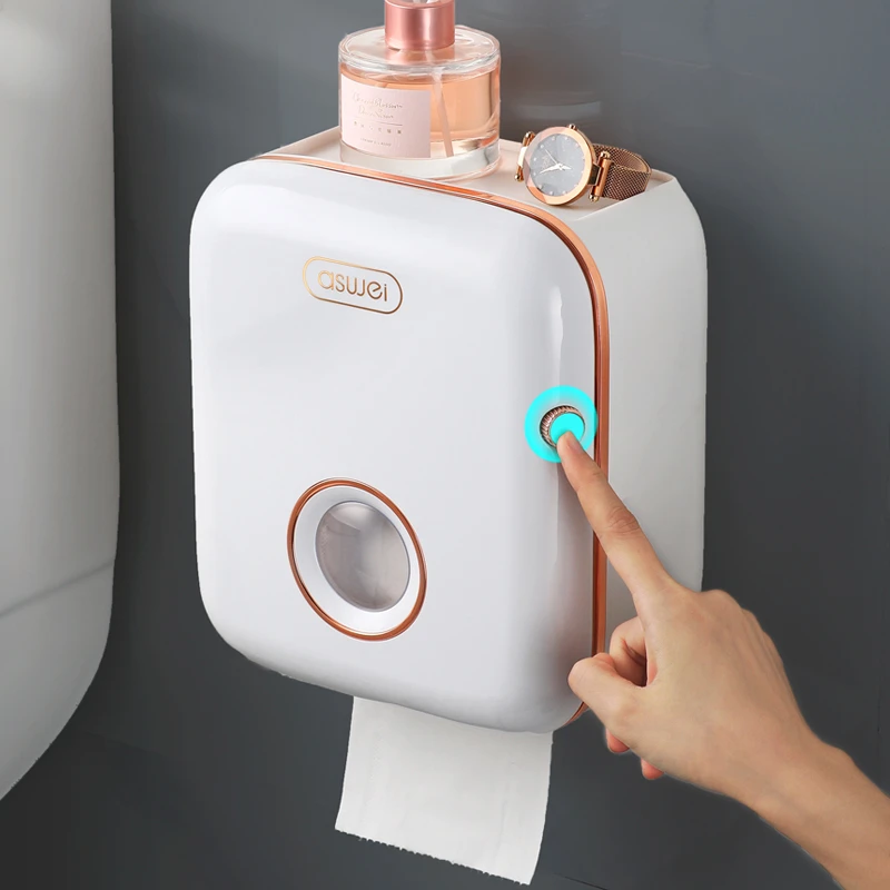 Toilet Paper Holder Stand Wall Mounted Waterproof Paper Towel Dispenser Holder Tissue Box Toilet Roll Holder For Toilet Paper