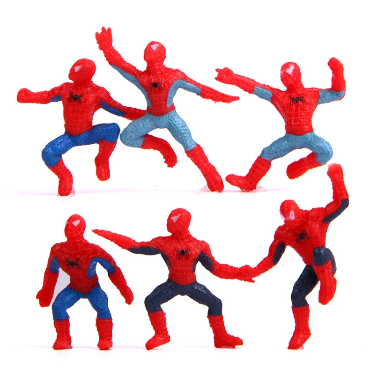 6pcs/set Mini Spider-Man Figure The Avengers mavel Spiderman Spider Man PVC Action Figure Toys Children Gifts