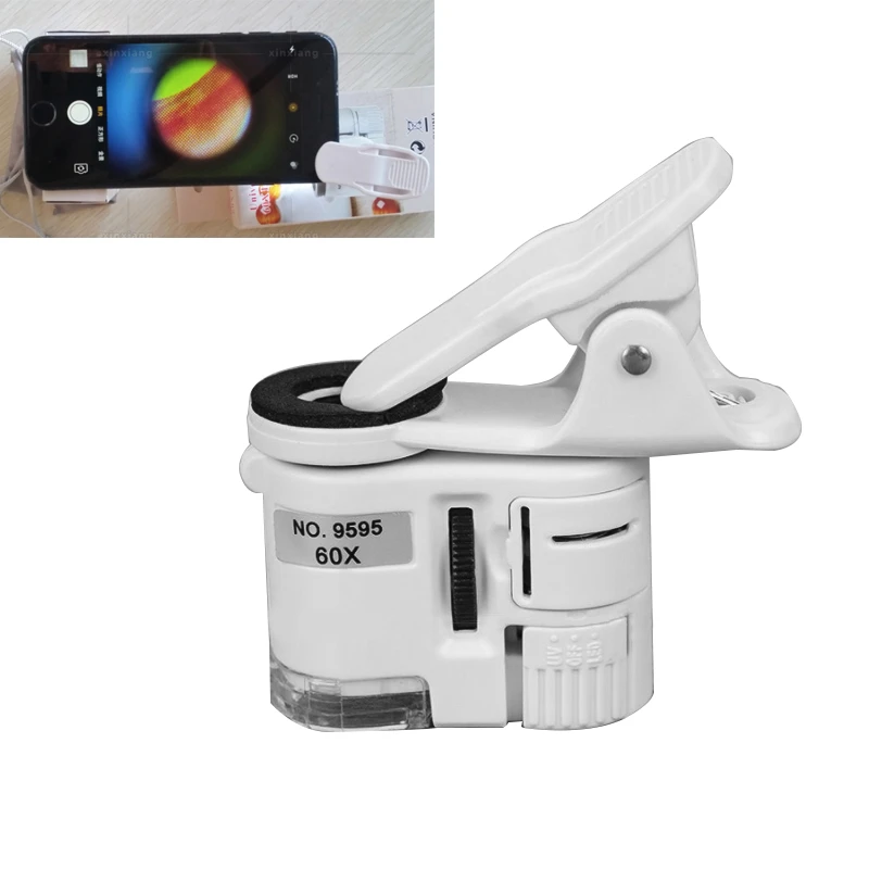 Mobile Phone Microscope Magnifying Glass Mobile Phone Camera Video 60 Times Mini Portable High Magnification Microscope