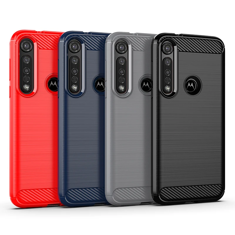 Carbon Fiber Cover Shockproof Phone  For Motorola Moto G8 E6 E5 G6 G7 Play Plus One Macro Action E6s Zoom  Bumper Case