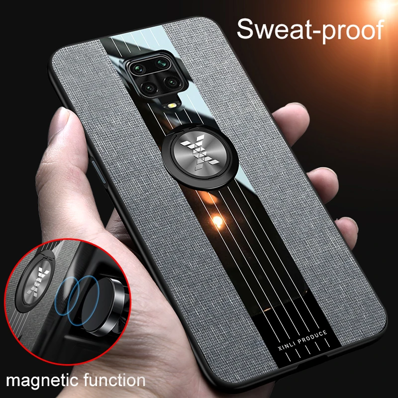 For Xiaomi Redmi Note 9S Case Shockproof Stand Holder Magnetic Car Ring Phone Cover Redmi Note 9 Pro Max Leather Case