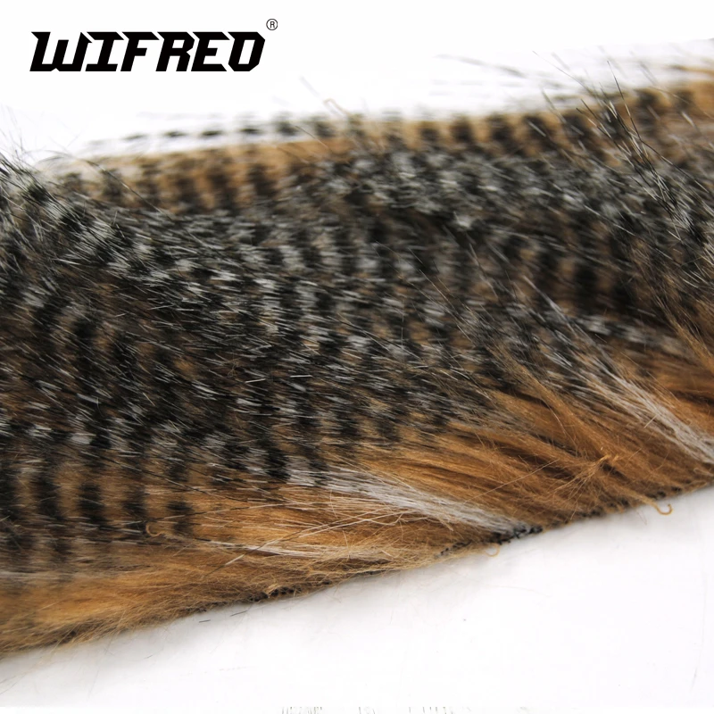 Wifreo 1 Bag 5 X 12CM Fly Tying Furabou Grizzly Color Craft Fur Fiber for Streamer Tail Wing Material Medium Size