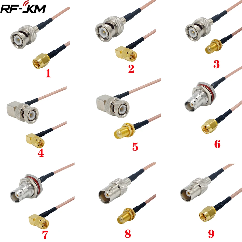 Cable SMA male plug to BNC male straight Connector Cable RG316 RF Jumper pigtail Male to Female right angle RF Coaxial