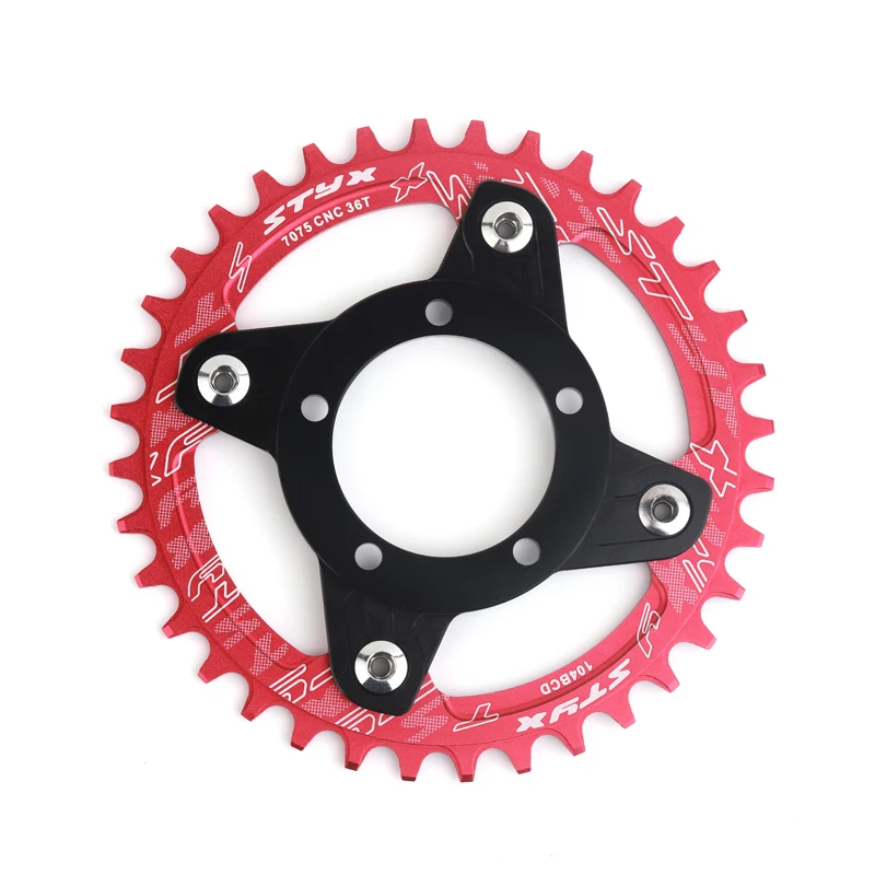 E-bike Chain Wheel 32T 34T 36T 38T Red Blue Black For Bafang Mid Drive Motor Kits 8FUN Replacements Electric Bicycle Conversions
