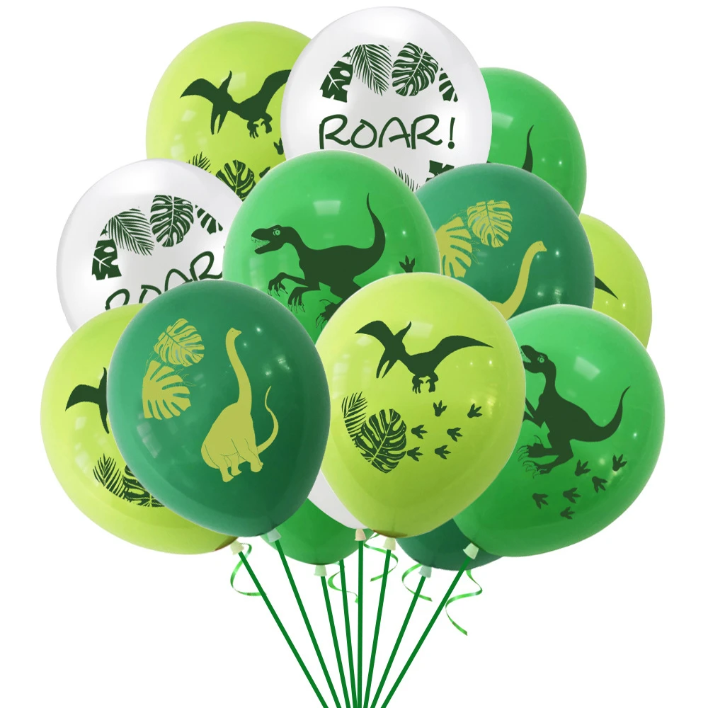 10Pcs 12inch Dinosaur Confetti Latex Balloons Jungle Wild Animal Party Decorations Birthday Balloon Baby Shower Air Balls Globos