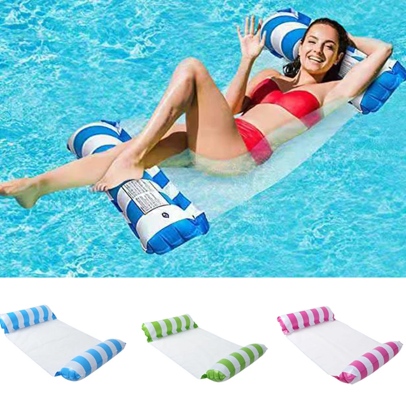 Floating Water Bed Pool Loungers Water Hammock Floating Bed Inflatable Chair Mattress Swimming Inflatable Toys Beach Hammocks