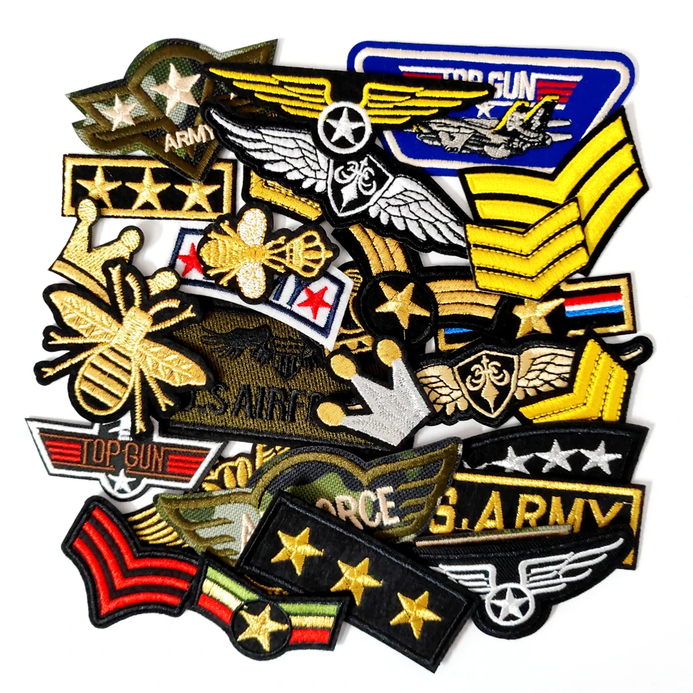TOP GUN ARMY WING Cloth Badges Mend Decorate Patch Jeans Bag Hat Clothes Apparel Sewing Decoration Applique Patches