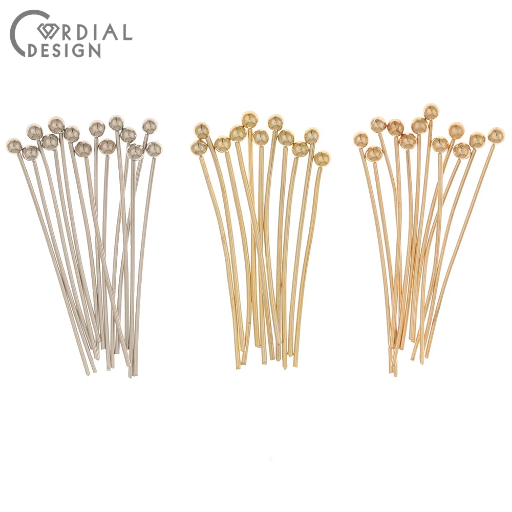 100Pcs/Lot DIY Pins & Needles For Charms/Copper Metal/Nickel Free/Hand Made/Genuine Gold Plating/Jewelry Findings & Components