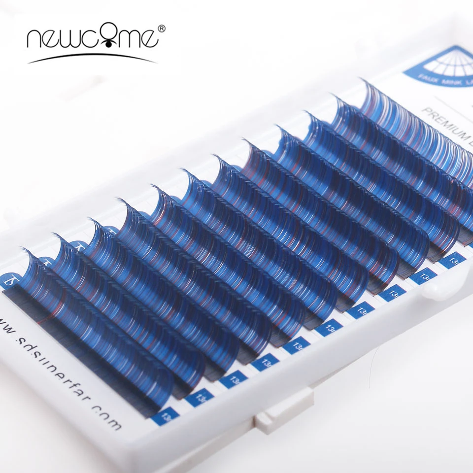 12 Rows Ombre Multi Color Eyelash Extension Natural Silk Mink Beauty Colors Eyelashes 2 Tones Cilios Eye Lashes Makeup Tools