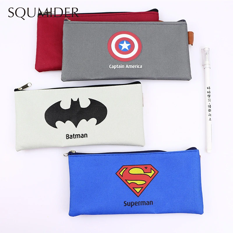 Canvas Pencil Case Creative Large Capacity Side Open Zipper Pencil Bag School Stationery small pencil case student storage bag