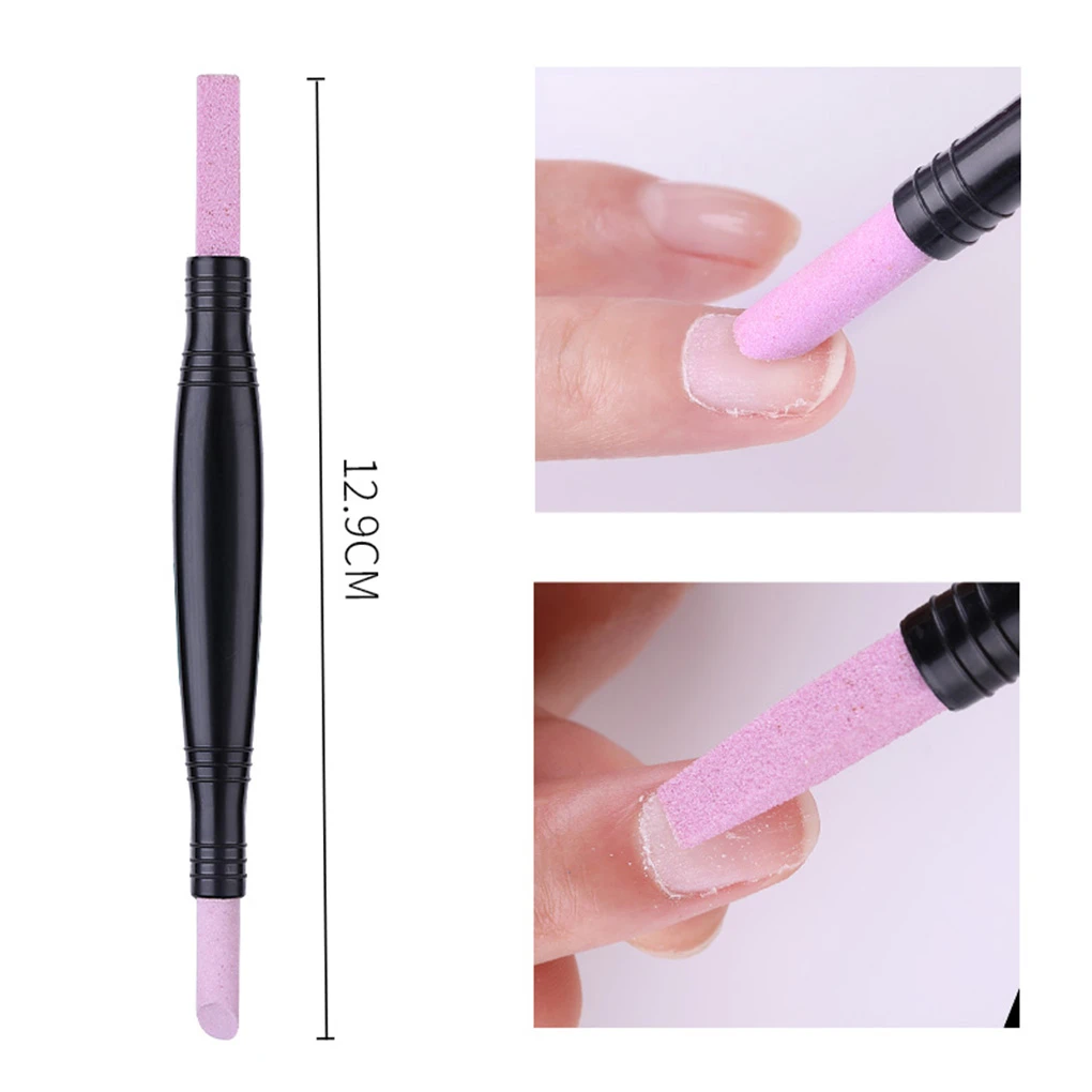 New Portable 1PC Quartz Stone Scrub Pen Cuticle Remover Pusher Trimmer Dead Skin Remover Black Nail Art Care Tool