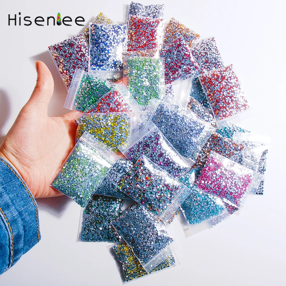 High Quality Hot Sale Fashion 2mm1000pcs Multi-color Flat Back Acrylic Rhinestone DIY Nail Art Jewelry Decoration