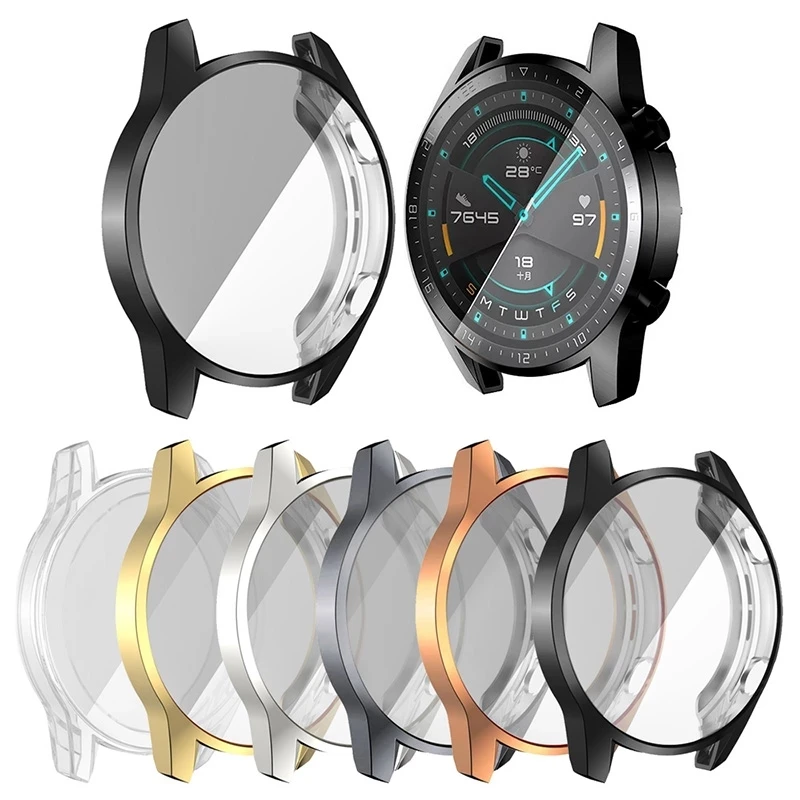 Protective case for Huawei watch GT 2 46mm Soft tpu Full Screen Protection Case For Huawei Gt watch Protector Cover Accessories