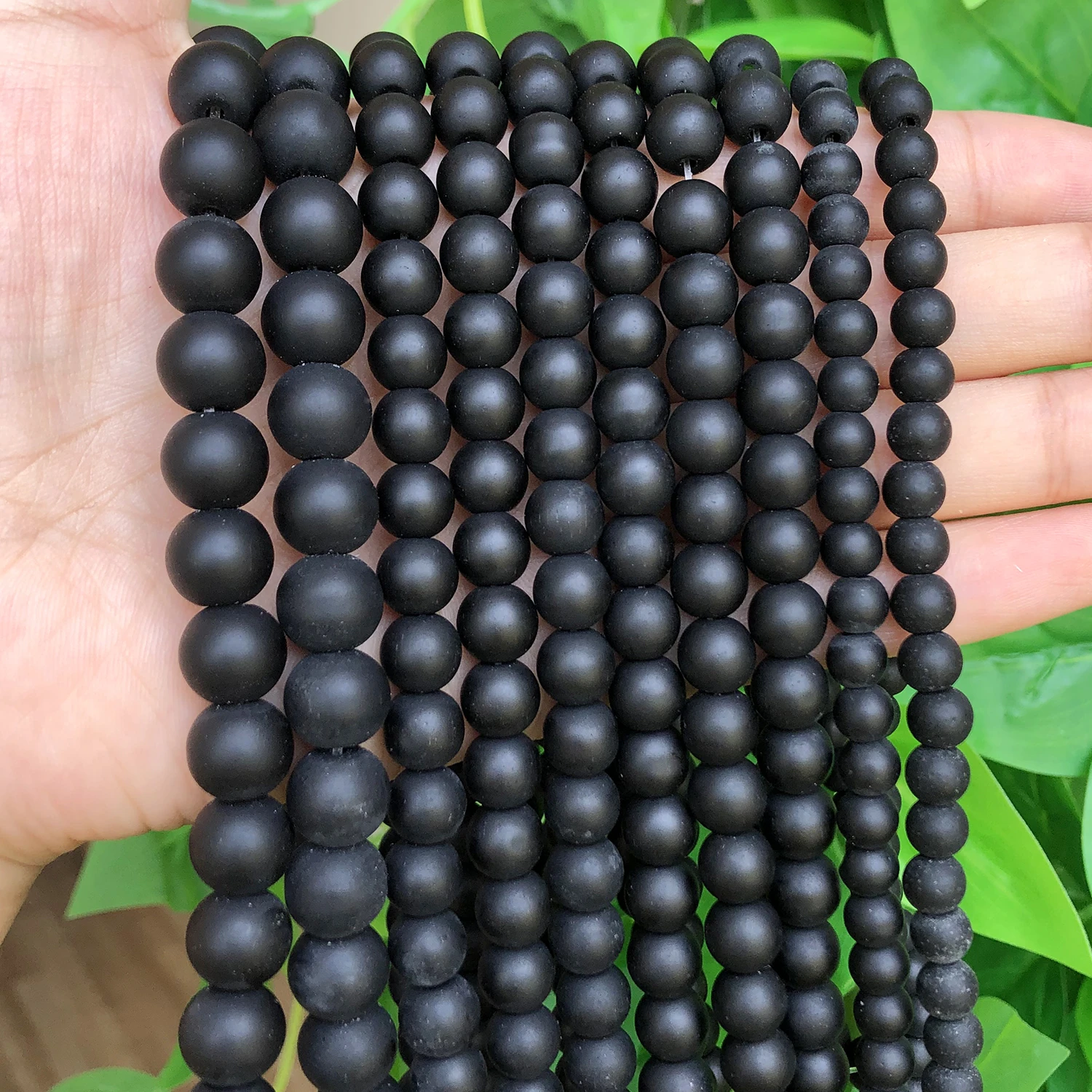Natural Stone Black Matte Onyx Agates Round Beads Frost Dull Polish Agat Beads for Jewelry Making 15.5 inches 4 6 8 10 12mm