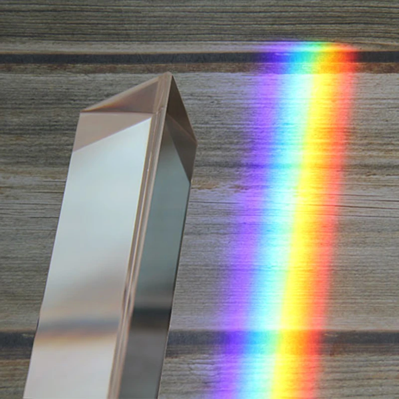 Multiple Sizes Triangular Prism K9 Optical Prisms Glass Physics Teaching Refracted Light Spectrum Rainbow Students Supplies