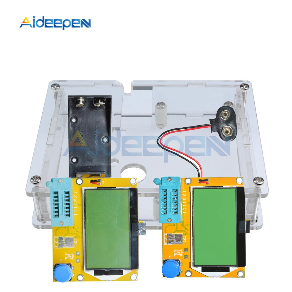 LCR-T4 Mega328 M328 Multimeter Transistor Tester ESR Meter Diode Triode Capacitance Tester MOS PNP NPN LCR with Acrylic Case