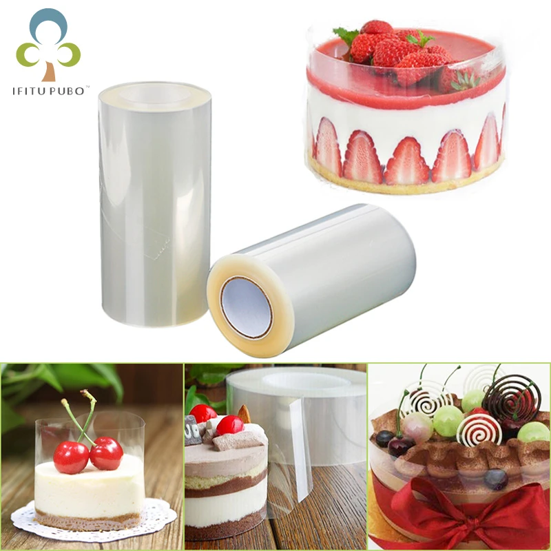 1 Roll Transparent Cake Collar Mousse Surrounding Edge Kitchen Cake Chocolate Candy Baking Surround Film Lining Rings Molds ZXH