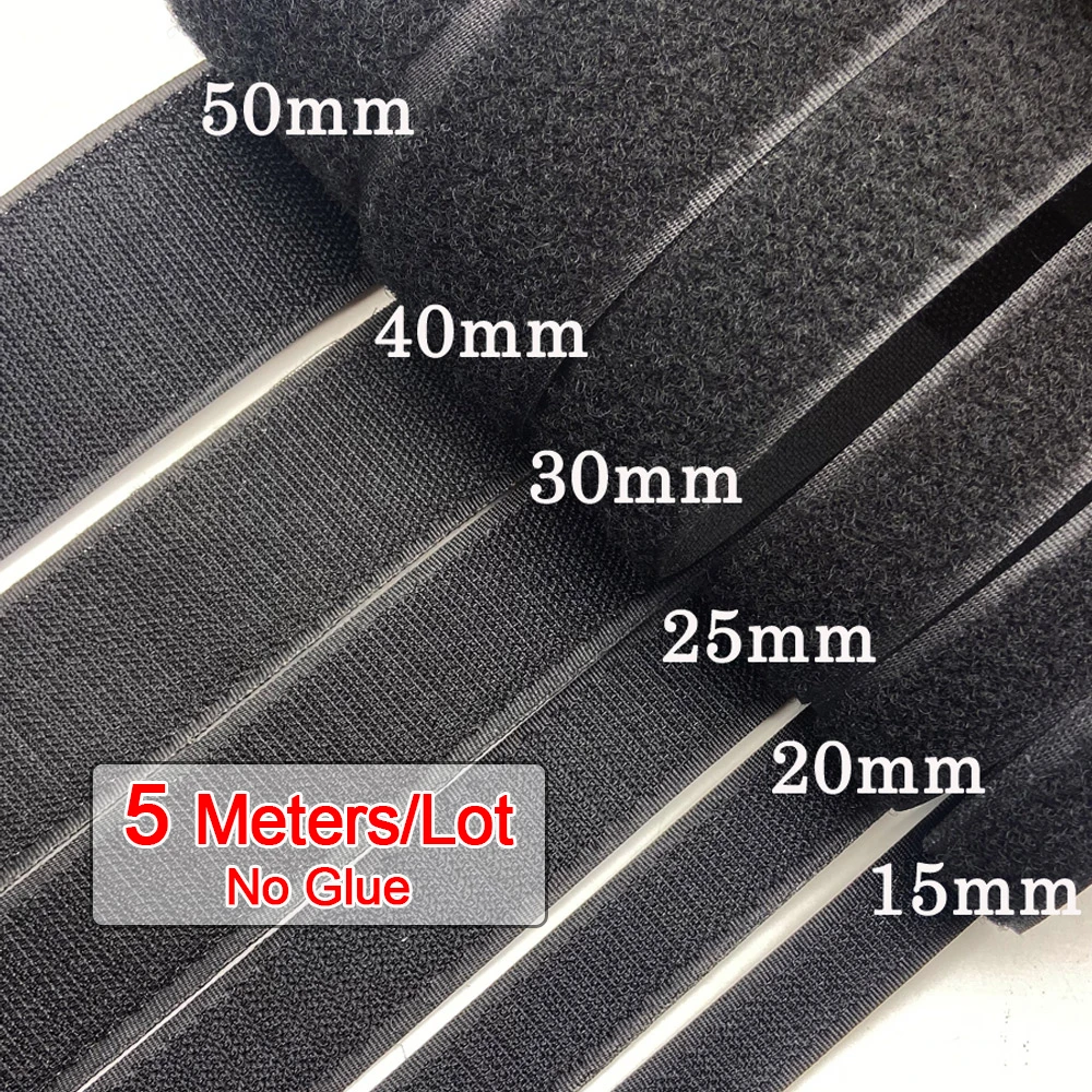 5Meters/pairs 16/20/25/38/50/100mm adhesive Hook and Loop fastener Tape Sewing-on the hooks velcros adhesive Magic tape DIY