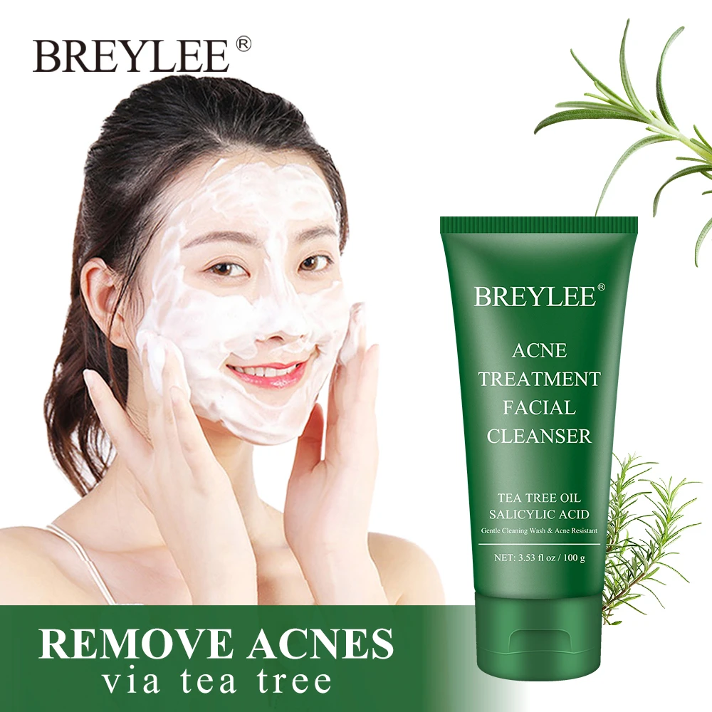 BREYLEE Facial Acne Treatment Cleanser Remove Blackhead Cleaner Shrink Pore Oil Control Cleansing Wash Mask  Face Skin Care