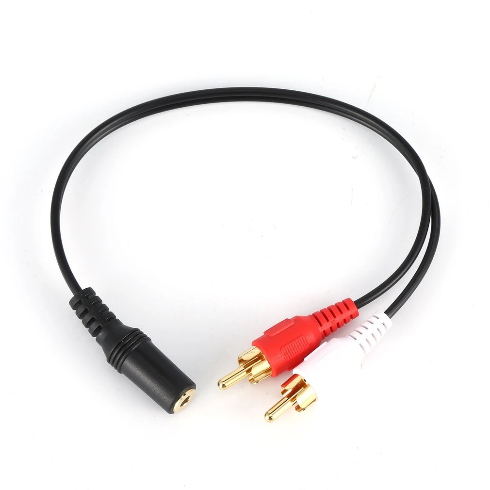 Universal 3.5mm Stereo Audio Female Jack to 2 RCA Male Socket to Headphone 3.5 Y Adapter Cable 25cm