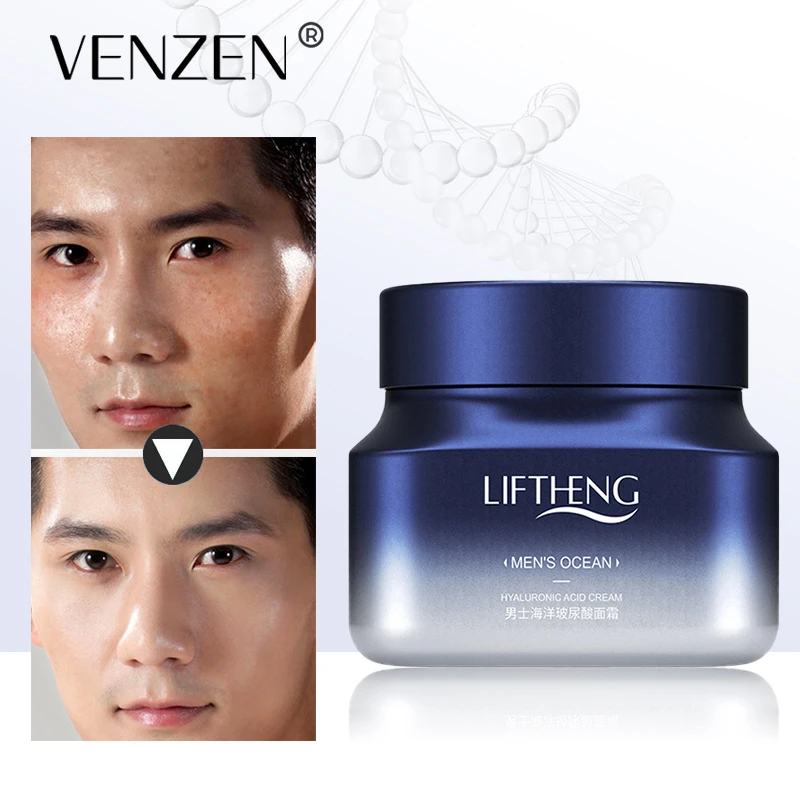 LIFTHENG Men's Face Cream Ocean Hyaluronic Acid Moisturizing Serum Anti-Aging Shrink Pores Deep Hydration Skin Care 50g