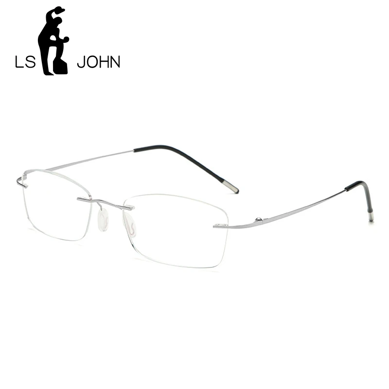 LS JOHN Memory Titanium Reading Glasses Men Anti Blue Rays Presbyopia Antifatigue Eyewear 1.0 1.5 2.0 2.5 3.0 3.5 4.0 for Reader