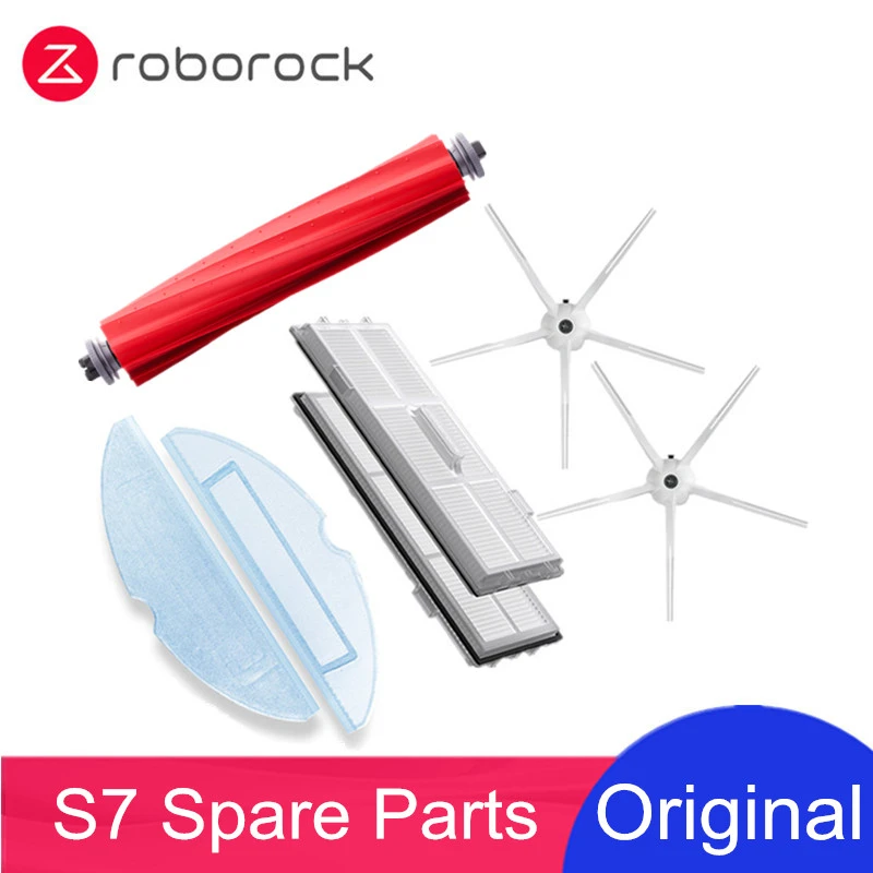 Original Roborock S7 Accessory of Washable Filter Main Brush Mop Cloth Side Brush Dust Bag Bracket Robot Vacuum Cleaner Parts