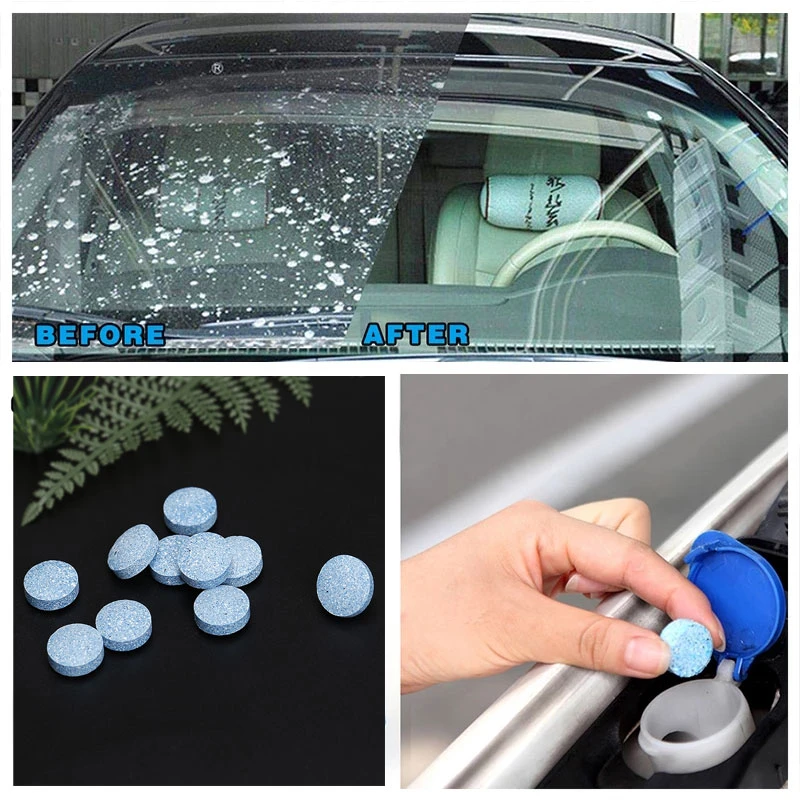 10/20/50PCS (1PCS=4L Water) Car Solid Wiper Fine Seminoma Wiper Windshield Glass Cleaner Auto Window Cleaning Car Accessories
