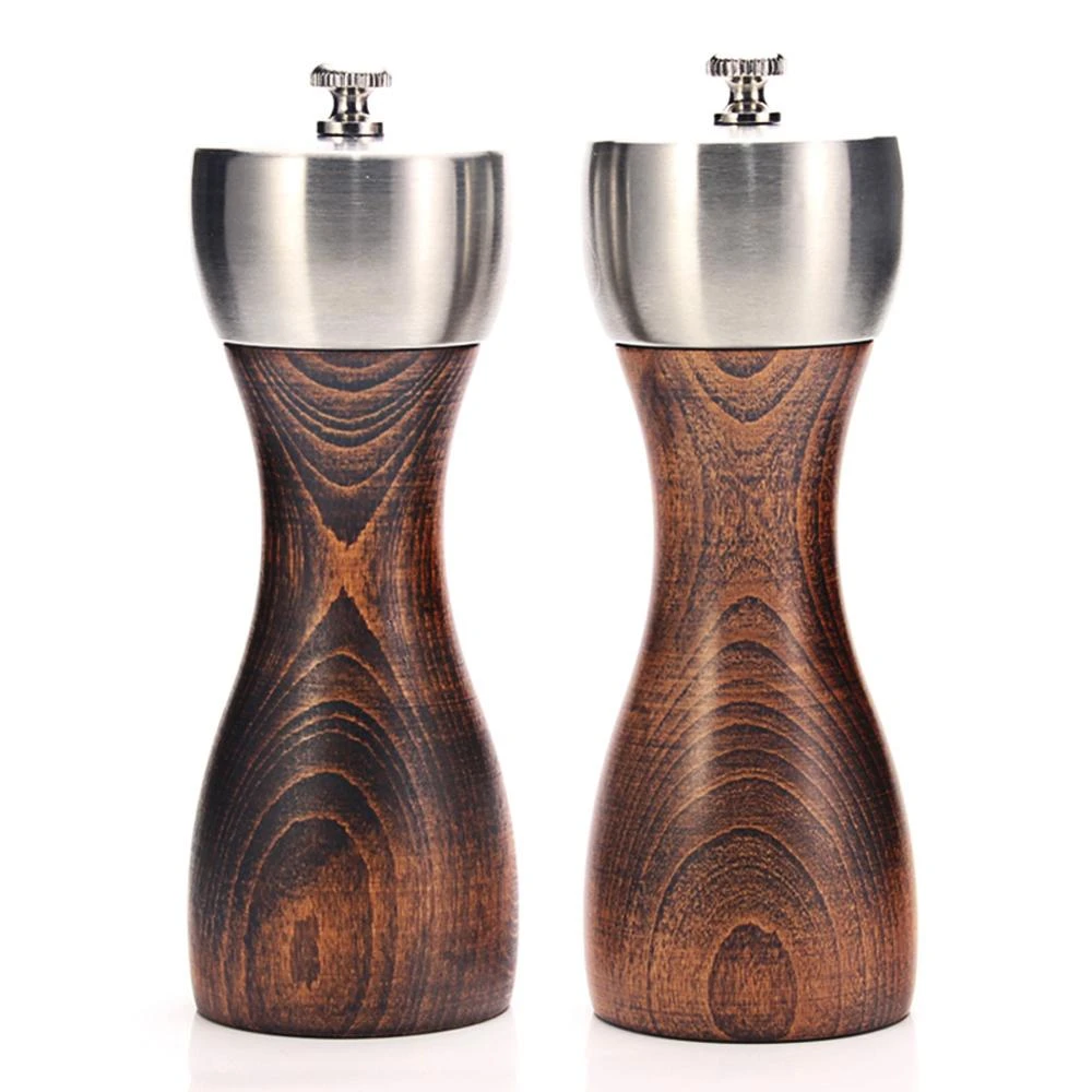 Wood Salt and Pepper Grinder - Wooden Mills, Gourmet Precision Mechanisms and Premium Sea Salt & Peppercorns