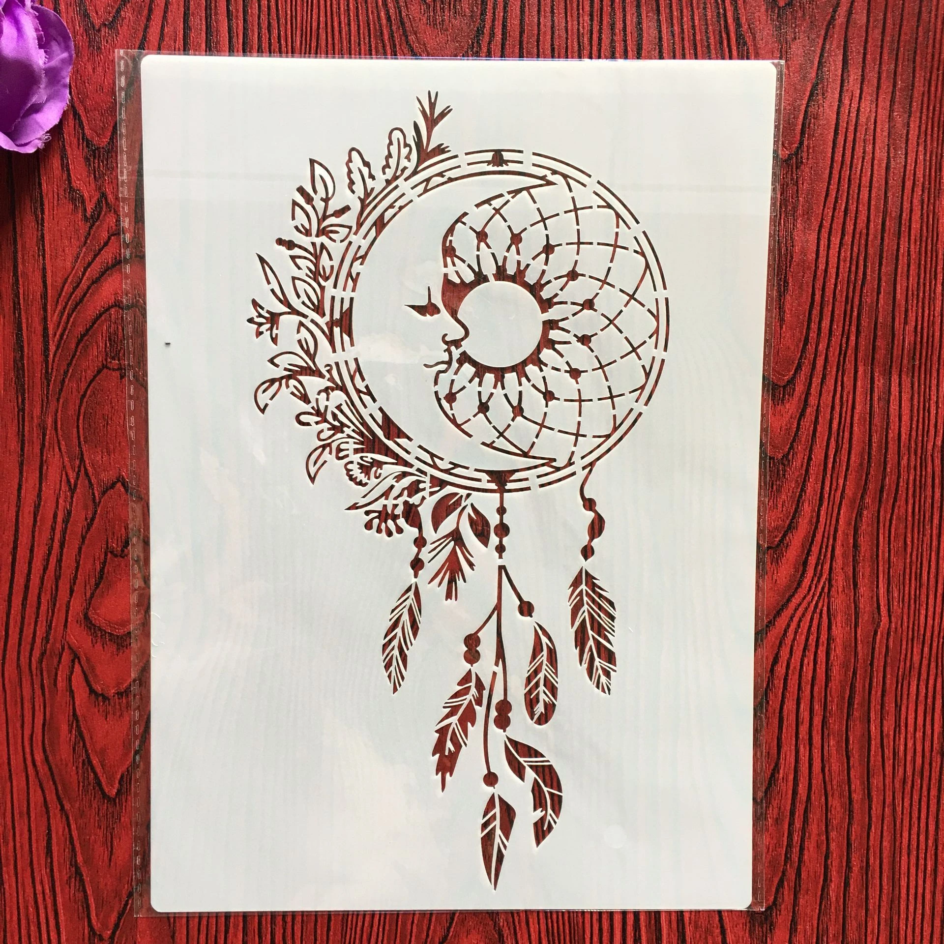 A4 29 * 21cm Moon Mandala DIY Stencils Wall Painting Scrapbook Coloring Embossing Album Decorative Paper Card Template,wall