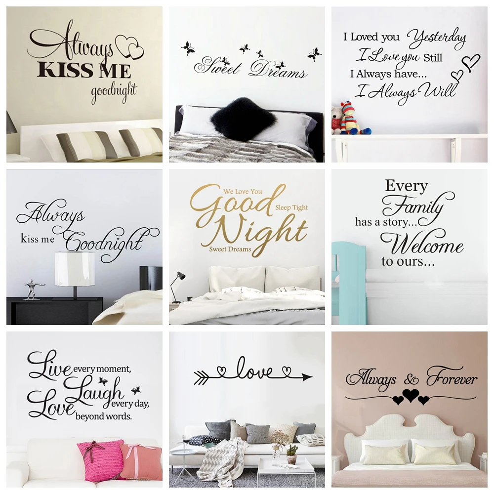 Quote Good Night Sweet Dreams Wall Stickers Personalized Creative For Living Room Bedroom Art Decals Removable Home accessories