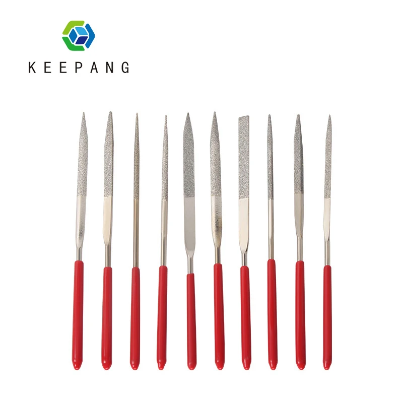 10Pcs Mini 140*3mm Needle File Set Diamond Handy Tools for Ceramic Glass Gem Stone Hobbies Crafts and 3D printing models