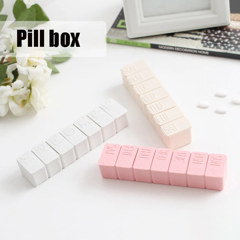 Weekly Pill Box Travel Medicine Storage Pill Case Organizer Drug Container Tablet Dispenser Plastic Independent Lattice