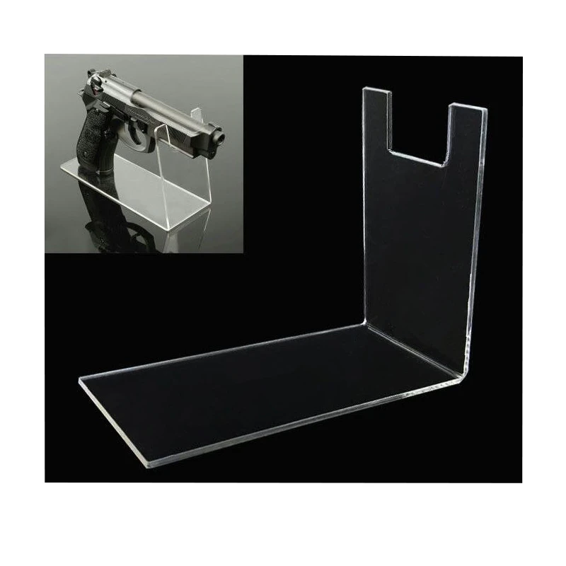 Hot sale Armory store display Props Clear acrylic Outdoor pistols holder gun model showing gun display stand rack 3pcs/lots
