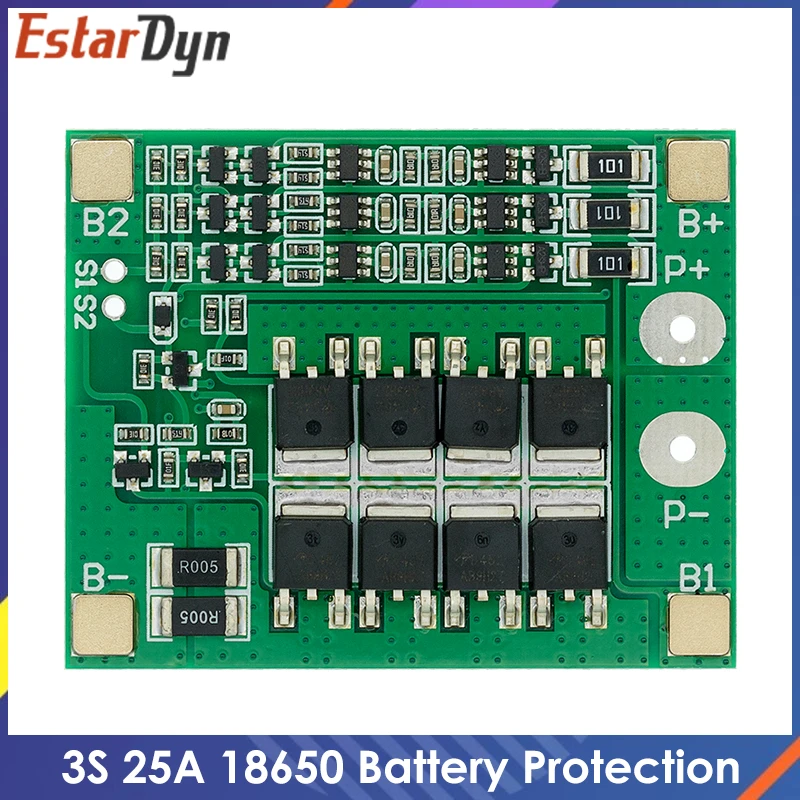 3S 25A Li ion 18650 BMS PCM Battery Protection Board BMS PCM With Balance For li-ion Lipo Battery Cell Pack Module Newest