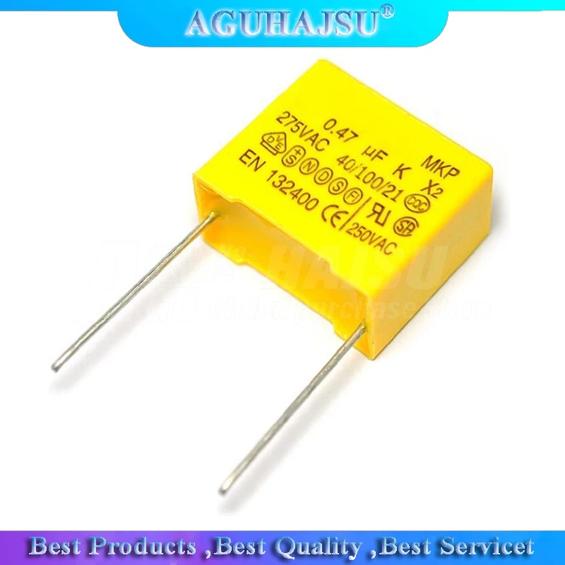 10pcs X2 Safety capacitor 15mm 275VAC 275V 0.022UF 0.047UF 0.1UF 0.15UF 0.22UF 0.33UF 0.47UF 0.68UF 1UF Polypropylene film