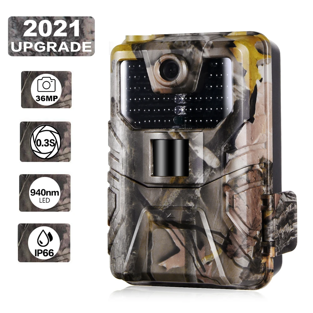 36MP 2.7K Trail Camera 940NM Invisible Infrared Hunting Cameras Wireless Cam HC900A Night Vision Wildlife Surveillance