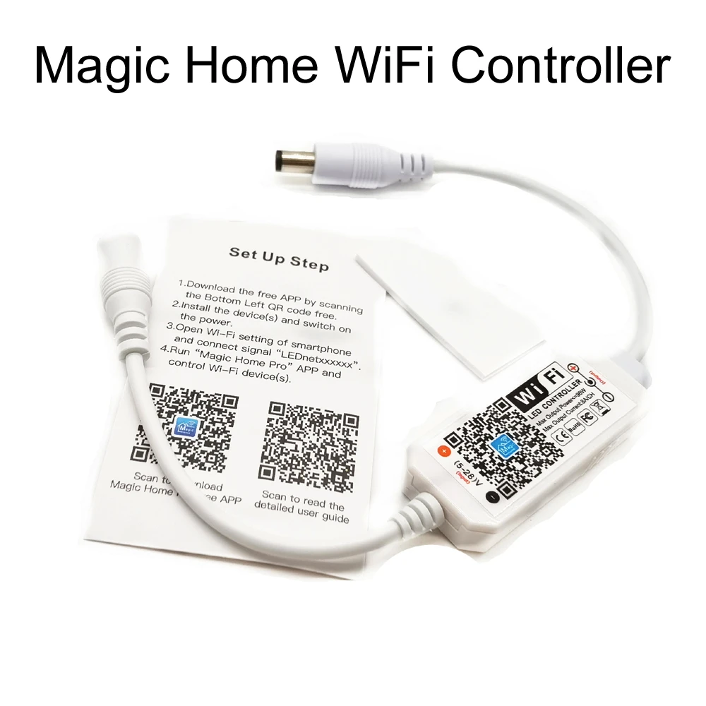 Magic Home DC5-28V Wireless Mini WiFi Dimmable Controller Single Color LED Controllers for 2835 5050 5630 5730 LED Strip Light