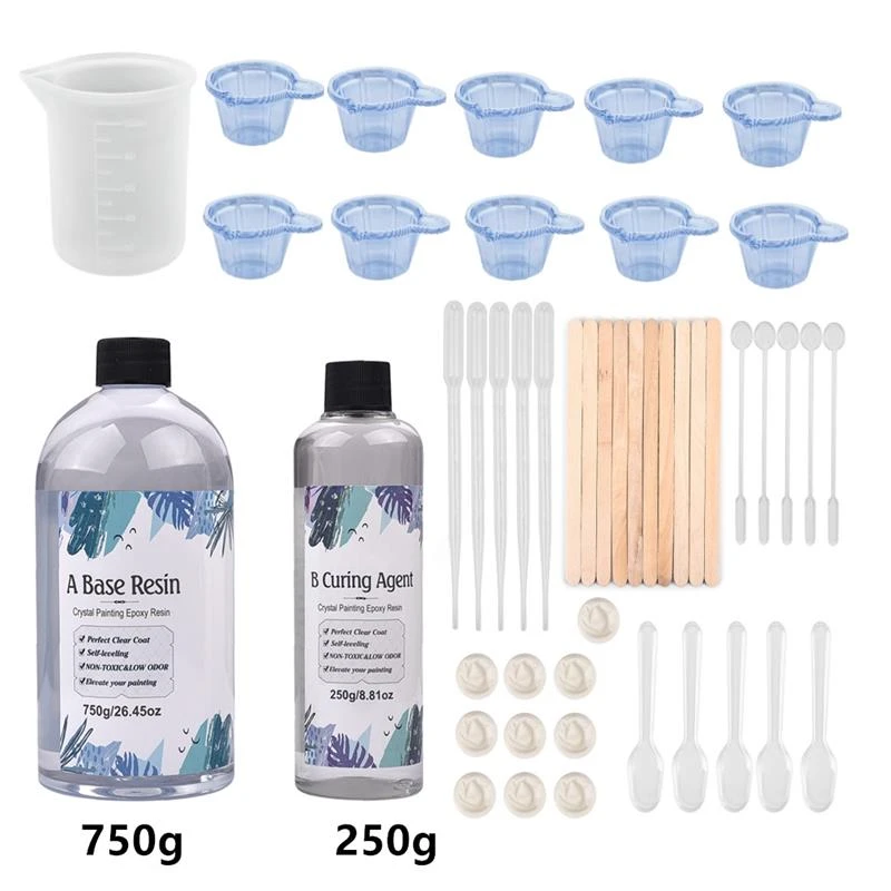 3:1 Epoxy Resin Set Kit AB Crystal Glue Jewelry Making Transparent Mixed Clear DIY Resin Mold Jewelry Crafs 100g/400g/1000g