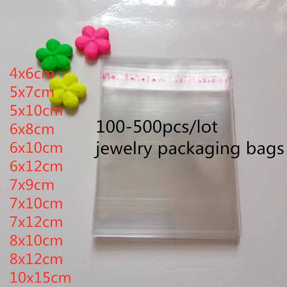 500pcs Opp Bag Self Adhesive Clear Transparent Bags For Women/cloth/gift/Jewelry Pouches Small Plastic Bags Display Packing Bag