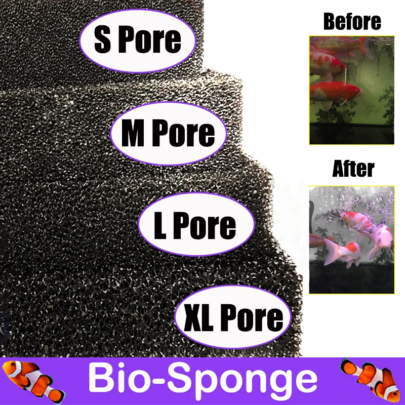 Aquarium Accessories Biochemical Cotton Filter Practical Fish Tank Pond Foam Sponge Filter Black Multiple Size S M L XL Pore