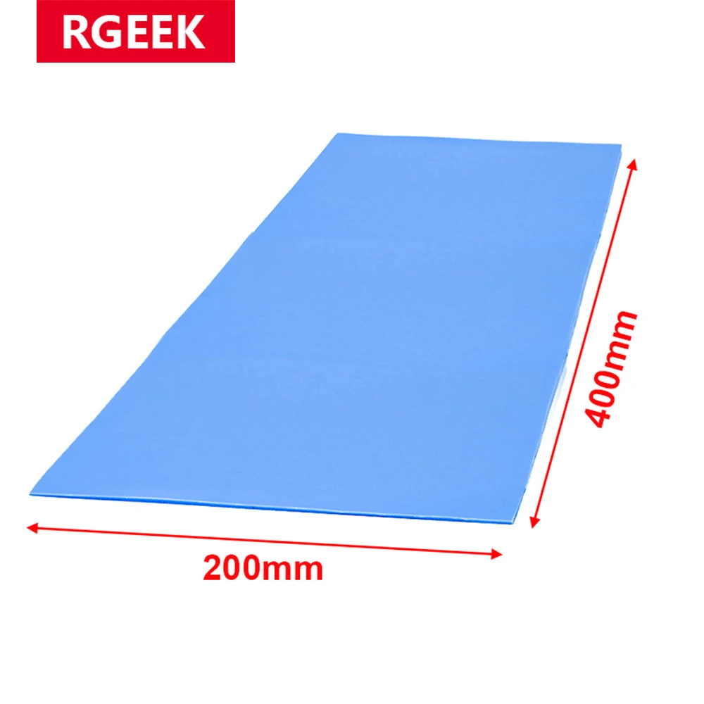 RGEEK High quality 6.0 W/mK 200*400mm Thermal conductivity CPU Heatsink Cooling Conductive Silicone Pad Thermal Pads