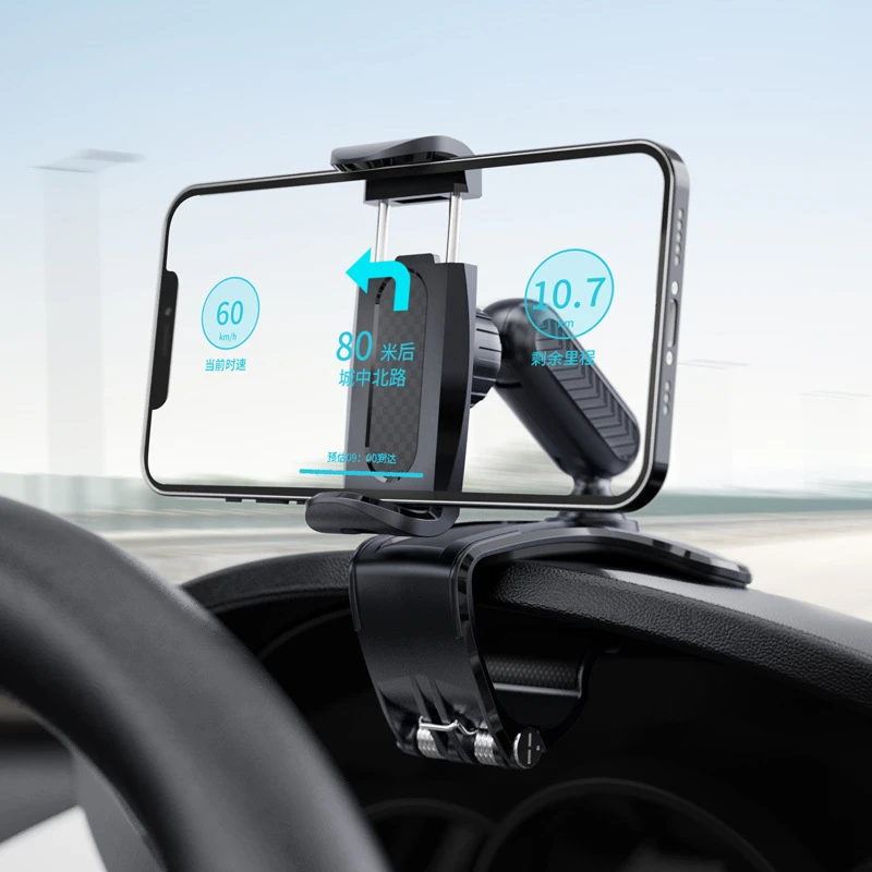 Car Phone Holder Dash Board Mount Instrument Clip Rearview Mirror Stand Multifunction Rotatable Auto Bracket for Xiaomi IPhone