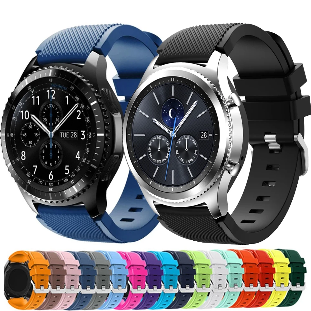 20mm 22mm Band for Samsung Galaxy Watch 3/46mm/42mm/active 2/46 Gear s3 Frontier/S2/Sport silicone bracelet Huawei GT 2/2E strap
