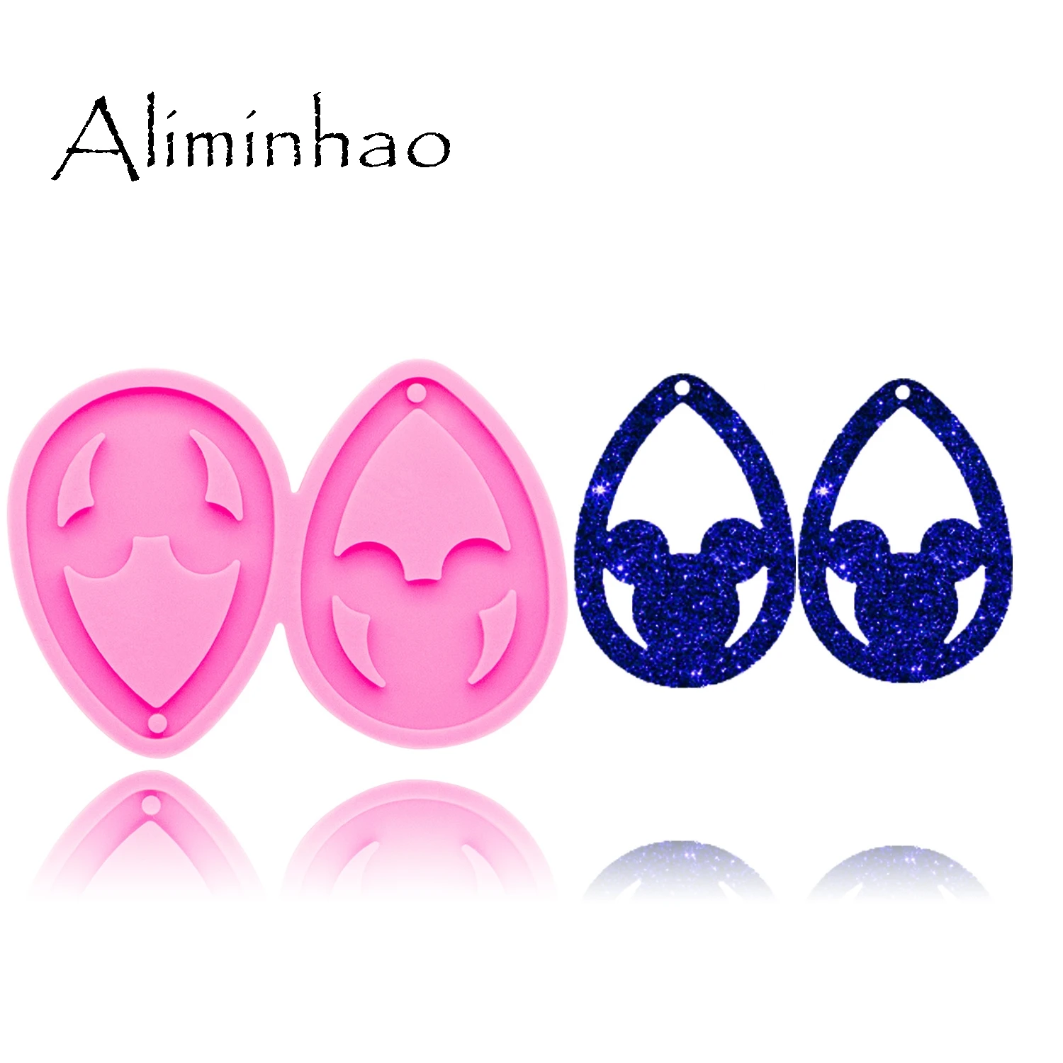 DY0307 Shiny L/M/S Water drop shape mouse earrings Handmade DIY epoxy mould Silicone Molds women trinket fashion jewelry