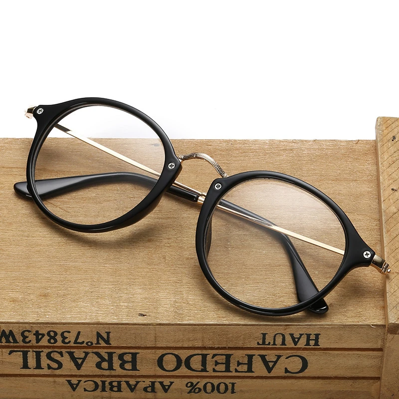 Eyeglasses Frame Women Transparent Round Glasses Clear Frame Spectacle Myopia Glasses Men Frame Nerd Optical Frames Black