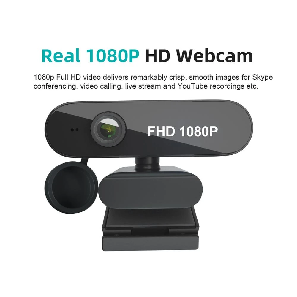 DeepFox Webcam 1080P HD Web Camera with Built-in Microphone 1920 x 1080p USB Plug&Play WebCam Widescreen Video in stock