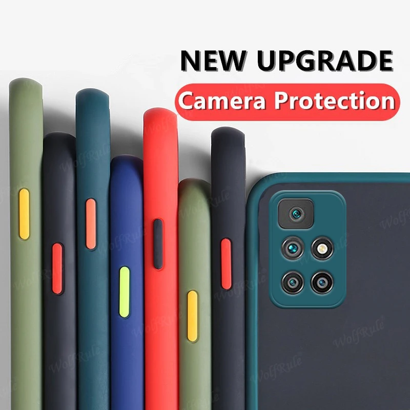 Shockproof Phone Case Back Cover For Xiaomi Redmi 10 Case For Redmi 10 Luxury Matte Translucent Fundas For Redmi 9C 9T 10 Capas